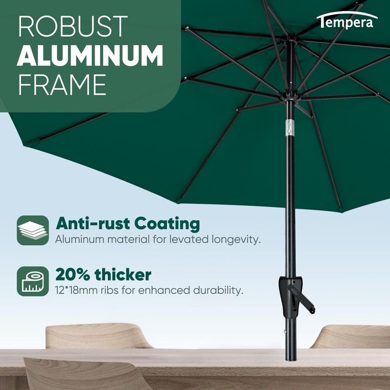 Tempera 10ft Patio Market Outdoor Table Umbrella with Push Button