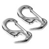 2 Pcs Stainless Steel Spring Hook 65mm Rust Prevention Spring