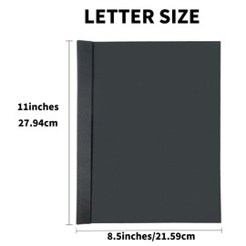 RAYSON TBC2346-100BK-US Thermal Binding Covers, Letter Size Black Binding Cover, 1/16in, 1/8in, 3/16in, 1/4in Multi-Size Pack of 100