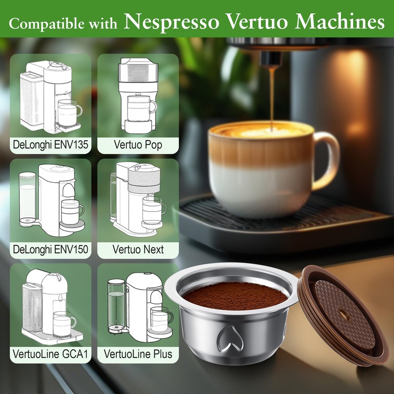 Reusable Coffee Pods Kit, 230ml Stainless Steel Coffee Capsule
