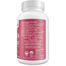 Nutritionn Collagen Supplement - Helps Reduce Joint Pain - Made in Canada - Premium Hydrolyzed Collagen Peptides Pills for Women and Men - 1500 mg Once Daily, 100 Capsules x 500 mg, No Additives - Nutritionn