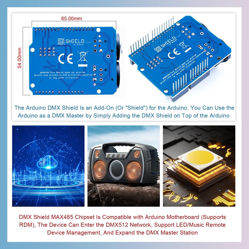 CQRobot DMX Shield MAX485 Chipset Compatible with Arduino Motherboard (RDM