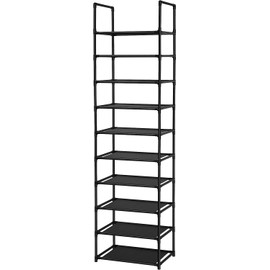UrMsun 10-Tier Shoe Rack,Space Saving Shoe Storage Tall Shoe Rack Organiser Shelf Non-Woven Fabric Shoe Tower for Closet Entryway Hallway Quick Assembly No Tools Required