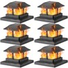Dynaming Solar Flame Post Cap Lights Outdoor, Solar Powered Fence