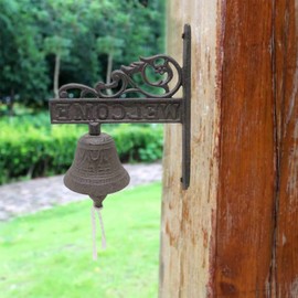 Doorbell Vintage Cast Iron Doorbell Wall Hanging Welcome Casting Doorbell for Garden Balcony