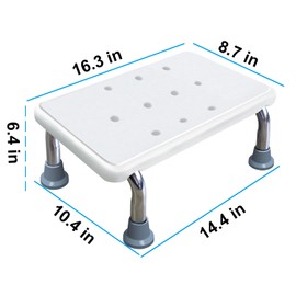Aliseniors Step Stool for Adults with Non-Skid Platform and Rubber Feet, No Assembly 1 - Step Foot Stool for Kitchen, Toilet and high Bed, Holds up to 330 lbs