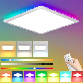 LED Ceiling Light Dimmable, 30 W 3200 LM RGB LED Ceiling Light with Remote Control 3000 K - 6500 K Ceiling Lighting IP54 Waterproof LED Panel for Living Room Bedroom Children's Room Kitchen Bathroom