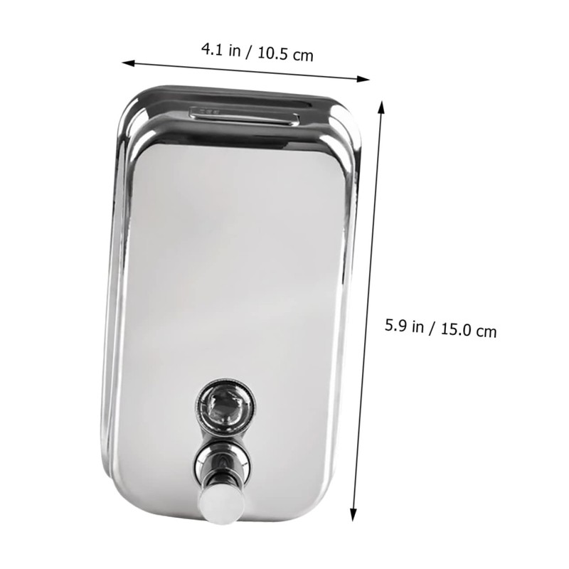 LABRIMP Stainless Steel Wall Mounted Pump Dispenser Single Soap Bottle