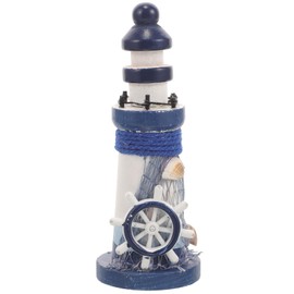 Garneck Lighthouse Decoration Mediterranean Decoration Lighthouse Statue Mini Wooden Decoration Mediterranean Decoration for Living Room Table Decoration Nautical Mediterranean Style Ornament