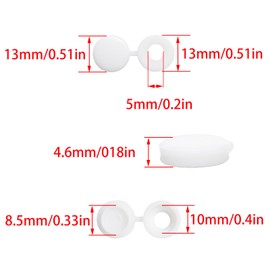 Pocoxll 100 White Plastic Hinged Screw Caps, Fold Screw Snap Covers Flip Tops for Decorative and Protective Use (Small)