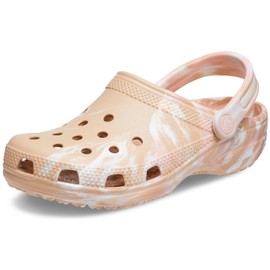 Crocs Classic Marbled Tie-Dye Clog Chai/Pink Rose Men's 12, Women's 14 Medium