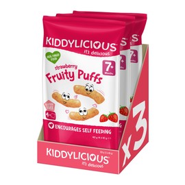 Kiddylicious Gluten-Free Strawberry Puffs Multipack, 40g (Pack of 3)