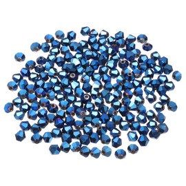 PATIKIL 100pcs 8mm Bicone Glass Crystal Beads, Faceted Glass Spacer Beads for Jewelry Making Bracelet Necklace Earrings DIY Suncatcher Crafts, Dark Blue