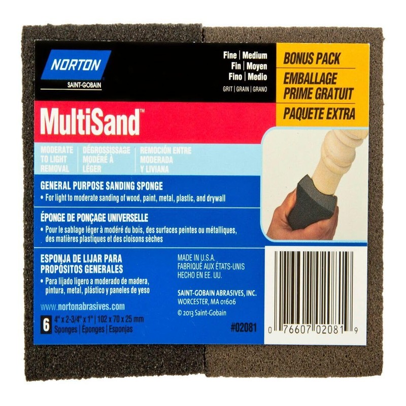 600-Pack of 4” x 2-3/4” Norton 02081 MultiSand Double Sided