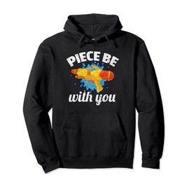 Piece Be With You Squirt Gun Funny Water Toy Pistol Summer Pullover Hoodie