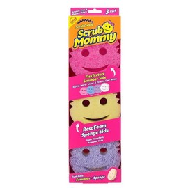 Scrub Mommy&Daday Sponges - Dish Scrubber + Non-Scratch Cleaning Sponges Kitchen, Bathroom + Multi-Surface Safe - Dual-Sided Dish Sponges for Scrubbing - Quantity: 3-Pack