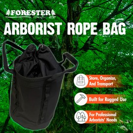 FORESTER Large Arborist Rope Bag - Bucket Style Storage Bag | Arborist Equipment | Tree Climbing Gear | Heavy Duty Nylon Gear Bag with Handles