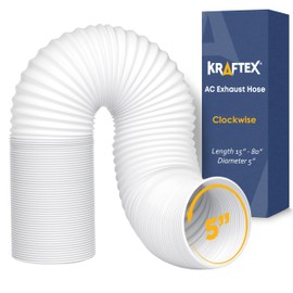 Portable Air Conditioner Hose - AC Hose with 5" Diameter, Clockwise Thread & Length up to 80" - Exhaust Hose for Portable Air Conditioner Vent Compatible with Delonghi & LG Air Conditioner Parts