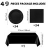 Juhap 49Pcs Black Birthday Party Decorations Black Party Supplies Set