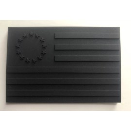 Unbranded Ghost Black Betsy Ross Flag Subdued PVC Morale Patch With Hook And Loop 2x3 Inch
