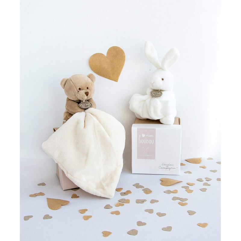 Doudou et Compagnie 302 Teddybär mit Taschentuch, in Geschenkebox