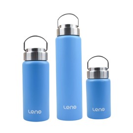 Thermos Water Bottle, Sports Bottle, Vacuum Insulated, Cold Insulated, Stainless Steel, Integrated Washer, Includes Handle, Seamless Screw Bottle, Stainless Steel 316, Direct Drinking (Blue, 25.5 fl