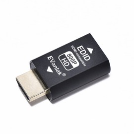 EVanlak Hdmi Edid Emulator Passthrough Dongle (3rd Generrtion Premium Aluminum) Eliminated Emulator Adapter Edid Emulator Work with Mac Thunderbolt to HDMI Switches/Extender/AV Receiver/Video Splitt