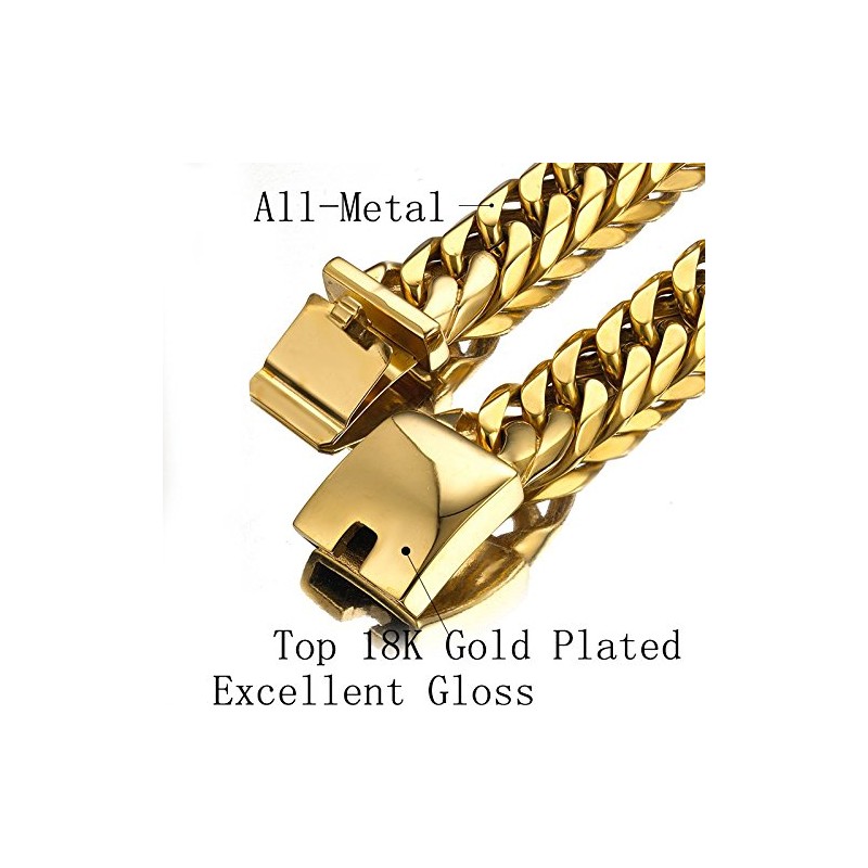 Jxlepe Miami Cuban Link Chain Bracelet 18K Gold 16mm Big