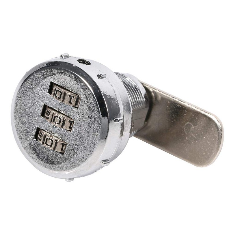 Zetiling 3 Digit Code Lock, Combination Password Locks, Silver Zinc