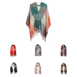 Good Nite Scarf Women Winter Green Scarves Shawls Scarves Wraps Ladies Christmas Gifts Long Soft Warm Tartan Scarf Wool Spinning Tassel Long Stole for Women