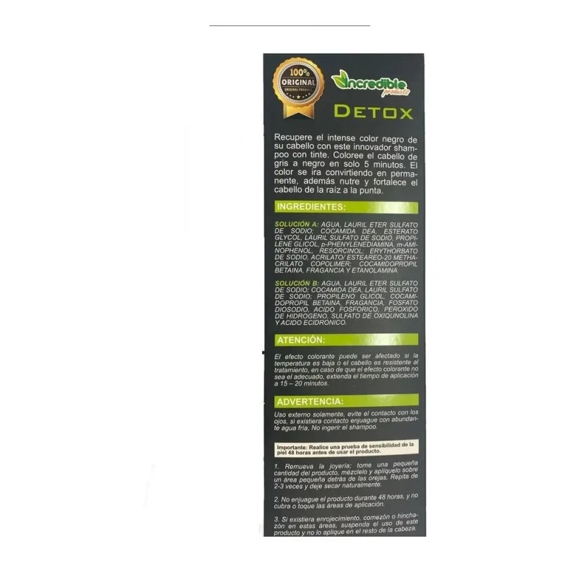 Shampoo Para Canas Con Tinte Para Cabello Color Negro 2