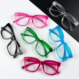 BFOCO Metalless Screwless Spring Hinges Oversized Reading Glasses Women Ladies 6 Pack Readers +1.50