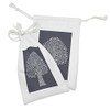 Lunarable Tree of Life Fabric Pouch Set of 2, Doodle