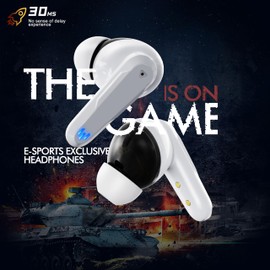 OpenListen Ear Buds Earbuds Wireless Bluetooth, Earbuds Headphones Headset Bluetooth 5.4 Noise Cancelling Gaming Low Latency Cool LED Flashing Style Earphones for Pad Phone Game, Music, Sport