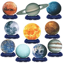 Outer Space Honeycomb,10 PCS Space Solar System Honeycomb Centerpieces, Outer Space Party Decor Planet Honeycomb Galaxy Decoration for Baby Shower Birthday Party Supplies