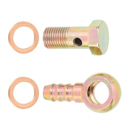 MACHSWON 12mm Car Banjo Hose Barb Bolt Fittings Washer Kit Bronze Tone Metal for Car