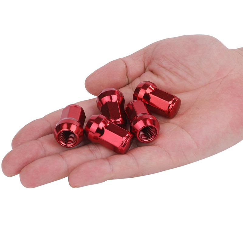 [Partools] Lock Nuts Red Car Tire Wheel Nuts M12 Short