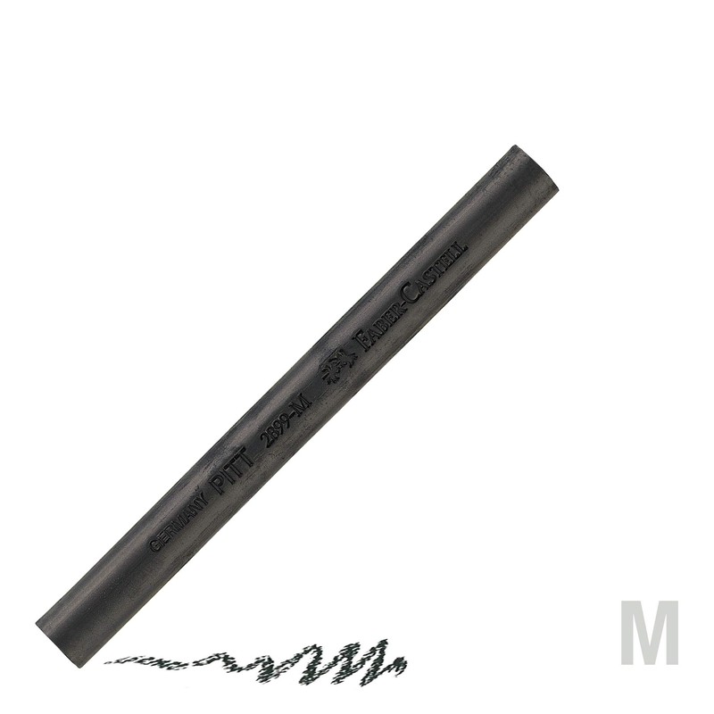 Faber-Castell Pack of 3 Compressed PITT Charcoal Sticks, Intensive Black,