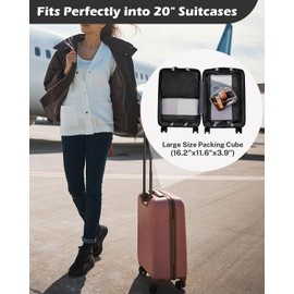 Gonex 8 Set Compression Packing Cubes for Travel, Expandable Mesh Packing Organizer for Travel Accessories, Travel Essentials with Toiletry Bag, Laundry Bag, Shoe Bag, Cable Bag for Carry On, Black