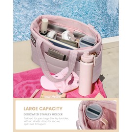 LOVEVOOK Tote Bag for Women, Large Puffer Work Tote Bag for 15.6 Inch Laptop, Lightweight Travel Tote with Zipper Gifts for Women