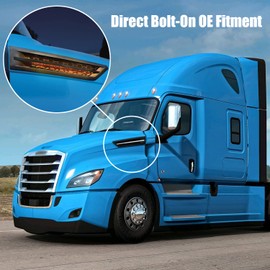 BOLANTON Cascadia Side Grille Air Intake Vent Replacement with LED Lights Left Right Pair for Freightliner Cascadia 2018+ (Bule)