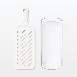 Muji 44314333 Grater with Light Power (W x D x H): 3.7 x 11.6 x 2.5 inches (9.5 x 29.5 x 6.4 cm) with Saucer