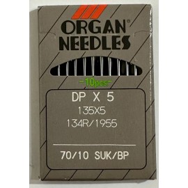 ORGAN 10 Organ Needles DP X 5 135/5 134R/1955 70/10 SUK/BP