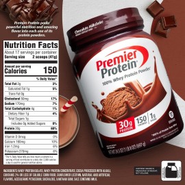 Premier Protein 100% Whey Protein Powder Chocolate Milkshake, 30g Protein 3/2026