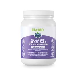 Life180, Colgeno Hidrolizado con Citrato de Magnesio en Polvo sin Azcar de 450 gr, 9gr de Colgeno por Porcin, 30 Porciones, Pptidos Bioactivos,...    