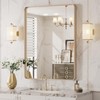 LOAAO 24”X32” Gold Bathroom Mirror, Rounded Rectangle Gold Frame Mirror,