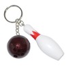 Komonee 10-Pin Bowling Keychain Tenpin Ball Key Ring Skittles Key