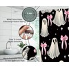 FJLLFJ Halloween Ghost Shower Curtain,Cute Spooky Bow Festival Black White