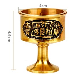 Feng Shui Goods, Copper Water Cup, Good Luck Goods, Figurine, Interior Decoration, Dragon Water Cup, Pray for Good Luck (Set of 3)