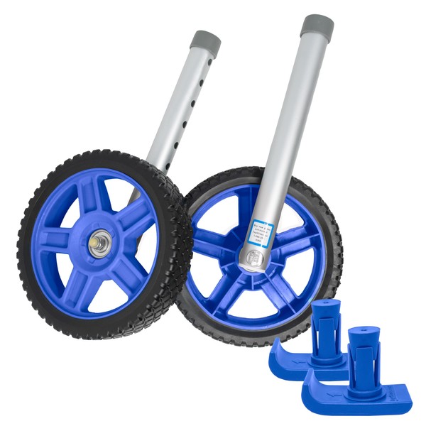 Top Glides 8" Off-Road Walker Wheel Kits with Free Flexfit Universal Ski Glides (Blue)